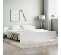 vidaXL Cadre de lit avec tête de lit et pied de lit blanc 180x200 cm 3203768