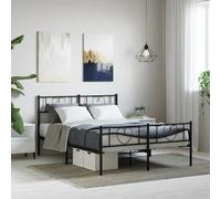 vidaXL Cadre de lit métal avec tête de lit-pied de lit noir 120x190 cm 355478