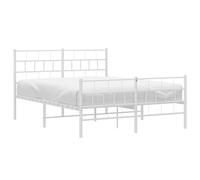 Vidaxl Cadre De Lit M¿¿Tal Avec T¿ºte De Lit/Pied De Lit Blanc 120x190cm Blanc