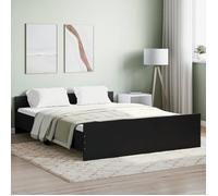 vidaXL Cadre de lit avec tête de lit et pied de lit noir 140x200 cm 3203748