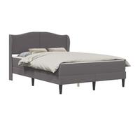 vidaXL Cadre de lit avec tête de lit Gris 140 x 200 cm Simili Cuir, Cadre de lit rectangulaire Moderne, Simili Cuir Chic, Facile à Nettoyer, tête Douillette, Base à Lattes Pratique
