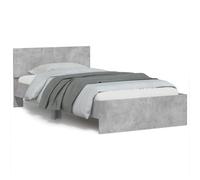 Cadre de Lit Tête de Lit, Lit Simple avec Sommier à Lattes, Lit Adulte, Meuble de Chambre, Moderne, Gris Béton 90x190 cm Bois Ingénierie