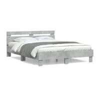 Vidaxl Cadre De Lit Avec Tête De Lit Gris Béton 140x200 Cm Gris
