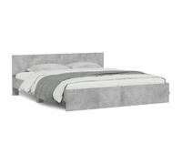Vidaxl Cadre De Lit Avec Tête De Lit Gris Béton 200x200 Cm Gris