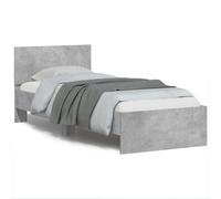 Vidaxl Cadre De Lit Avec Tête De Lit Gris Béton 90x200 Cm Gris
