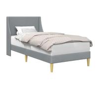 vidaXL Cadre de lit avec tête de lit Gris clair 100 x 200 cm tissu