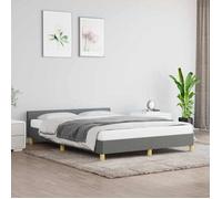 vidaXL Cadre de lit avec tête de lit Gris clair 140x190 cm Tissu