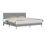 vidaXL Cadre de lit avec tête de lit Gris clair 200 x 200 cm tissu
