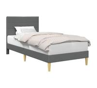 vidaXL Cadre de lit avec tête de lit Gris foncé 100 x 200 cm Tissu, Cadre de lit rectangulaire élégant, Solution Moderne pour Dormir, Style Chic pour Chambre, mobilier Durable