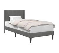 vidaXL Cadre de lit avec tête de lit Gris foncé 100 x 200 cm Velours, Chambre élégante, Cadre de lit Moderne, Tissu en Velours Durable, Mobilier de Sommeil Luxe, Solutions stylées pour intérieur