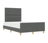 vidaXL Cadre de lit avec tête de lit Gris foncé 120 x 200 cm Tissu | Ce lit est bien costaud, parfait pour tenir dans le temps, Son tissu tout doux apporte une touche d'élégance à ta chambre,