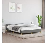 vidaXL Cadre de lit avec tête de lit Gris clair 140x190 cm Tissu