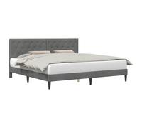 vidaXL Cadre de lit avec tête de lit Gris foncé 180 x 200 cm Velours