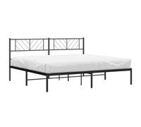 Vidaxl Cadre De Lit Métal Sans Matelas Avec Tête De Lit Noir 193x203cm Noir