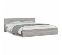 vidaXL Cadre de lit avec tête de lit sonoma gris 200x200 cm 3207460