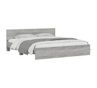 Vidaxl Cadre De Lit Avec Tête De Lit Sonoma Gris 180x200 Cm Gris