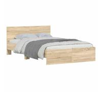 vidaXL Cadre de lit Sonoma chêne 120 x 190 cm en bois contreplaqué