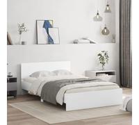 vidaXL Cadre de lit avec tête de lit blanc 120x190 cm 3207511