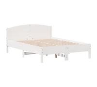 vidaXL Cadre de lit avec tête de lit 120x190 cm en pin massif blanc