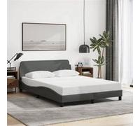 Cadre de Lit avec Tête de Lit, Lit Rembourré avec Sommier à Lattes, Lit Double avec Pied Chambre à Coucher, Gris 373186