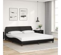 Vidaxl Cadre De Lit Avec Tête De Lit Noir 180x200 Cm Similicuir Noir
