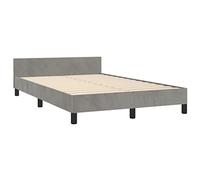 Vidaxl Cadre De Lit Avec Tête De Lit Gris Clair 120x190 Cm Velours Gris