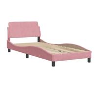 Vidaxl Cadre De Lit Avec Tête De Lit Rose 90x200 Cm Velours Rose