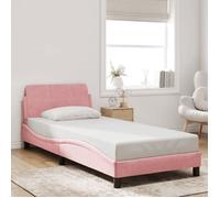 Vidaxl Cadre De Lit Avec Tête De Lit Rose 90x200 Cm Velours Rose