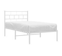 Vidaxl Cadre De Lit Métal Sans Matelas Avec Tête De Lit Blanc 90x200cm Blanc