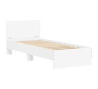 Cadre de lit sans matelas avec tête de lit blanc 75x190 cm Blanc G