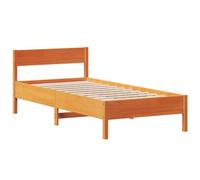 Vidaxl Cadre De Lit Avec Tête De Lit Cire Marron 90x200 Cm Bois De Pin Marron