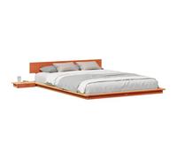 vidaXL Cadre de lit au sol Lit 872400 Marron ciré Bois massif 140x200 cm Design élégant