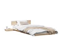 vidaXL Cadre de lit avec tête de lit – Bois Marron 90 x 200 cm – Ensemble moderne