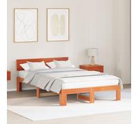 vidaXL Cadre de lit Marron 120 x 190 cm Bois de pin Massif, Lit Moderne pour Chambre, Cadre rectangulaire, Design épuré, mobilier Durable et Pratique, Look élégant