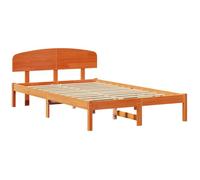 vidaXL Cadre de Lit avec Tête de Lit Marron Ciré 120X200 cm Bois Massif de Pin Traditionnel Plateforme Pas de Sommier Nécessaire Durable et Solide Ample Rangement sous Le Lit pour Chambre 120 Meubles