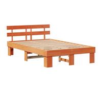 vidaXL Cadre de lit avec tête de lit Marron Ciré 140x190 cm Bois Massif Pin