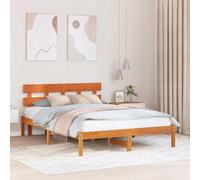 Vidaxl Cadre De Lit Avec Tête De Lit Marron Ciré 140x200 Cm Pin Massif