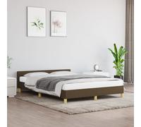 vidaXL Cadre de lit avec tête de lit Marron foncé 140x190 cm Tissu