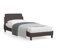 Cadre de Lit avec Tête de Lit Rembourré Simple Gris Foncé 90x200 cm Tissu vidaXL