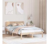 vidaXL Cadre de lit avec tête de lit Murale, 120 x 200 cm, en Bois de pin Massif. Construction Solide, Design épuré, Parfait pour Une Chambre d'adulte. Élégant et Durable.