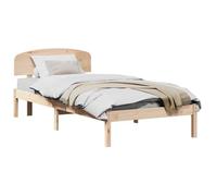 vidaXL Cadre de lit 80x200 cm Naturel – Pin massif, tête incluse, cadre à lattes