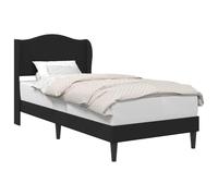 vidaXL Cadre de lit avec tête de lit Noir 100 x 200 cm Simili Cuir, Cadre de lit Moderne rectangulaire, mobilier d'intérieur Robuste, Base à Lattes, Assemblage nécessaire