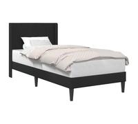 vidaXL Cadre de lit avec tête de lit Noir 100 x 200 cm Velours, Cadre de lit Moderne, Design rectangulaire, Velours Durable, mobilier élégant pour Un Sommeil de Luxe