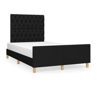 vidaXL Cadre de lit avec tête de lit noir 120x190 cm tissu