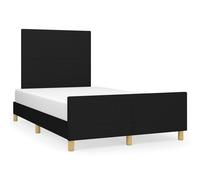 Vidaxl Cadre De Lit Avec Tête De Lit Noir 120x190 Cm Tissu Noir