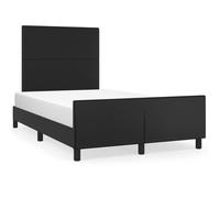 Vidaxl Cadre De Lit Avec Tête De Lit Noir 120x200 Cm Similicuir Noir