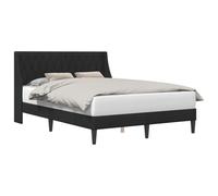 vidaXL Cadre de lit avec tête de lit Noir 140 x 190 cm Velours, Cadre de lit rectangulaire Moderne, Finition en Velours Durable, mobilier de Chambre Confortable, Design épuré, literie d'intérieur