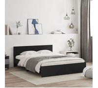 vidaXL Cadre de lit avec tête de lit noir 140 x 190 cm 3207498