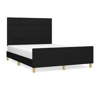 Bedframe zonder matras stof zwart 140x200 cm3125059
