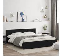 vidaXL Cadre de lit avec tête de lit 3207470 – Noir 160x200 cm